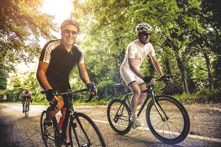 riding bicycles outside