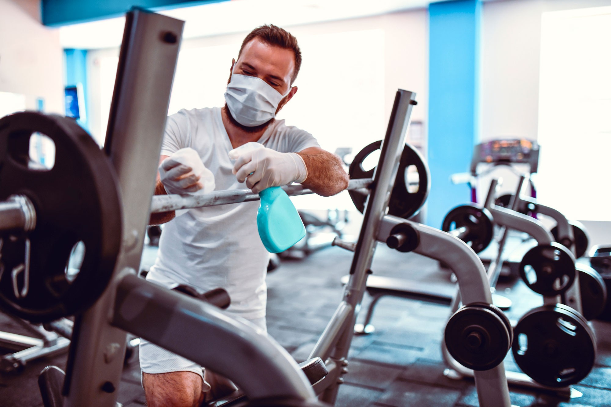 cleaning gym equipment