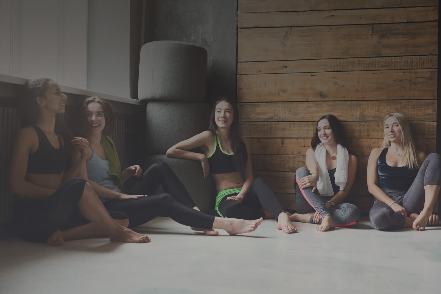 group fitness class taking a break