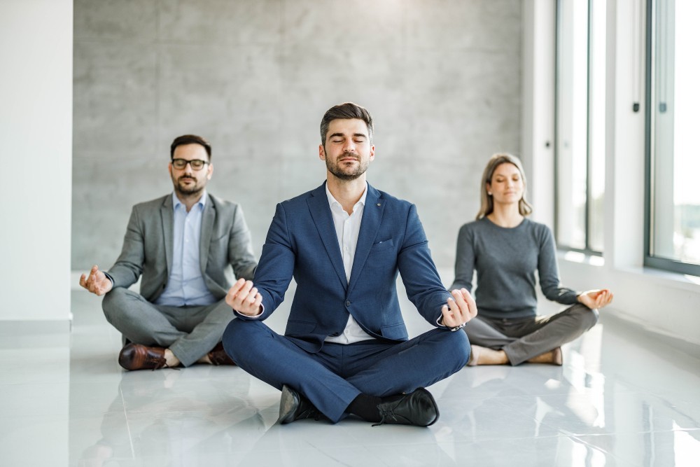 Office Workers Doing Yoga