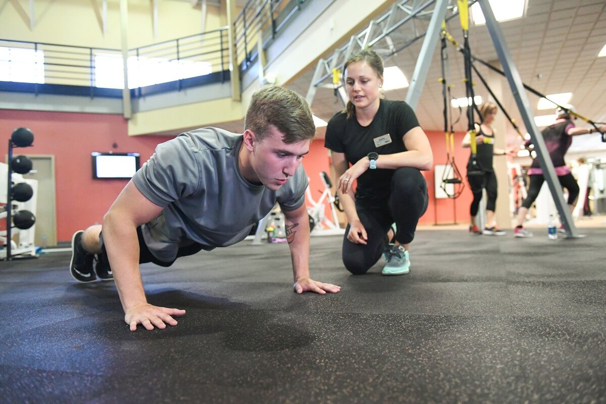 A personal trainer at Colorado Athletic Club in Denver.