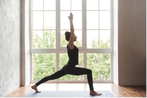 yoga warrior pose 1