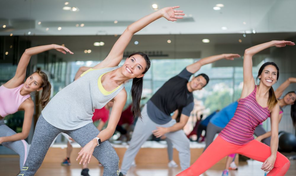Woman enjoying a fitness class