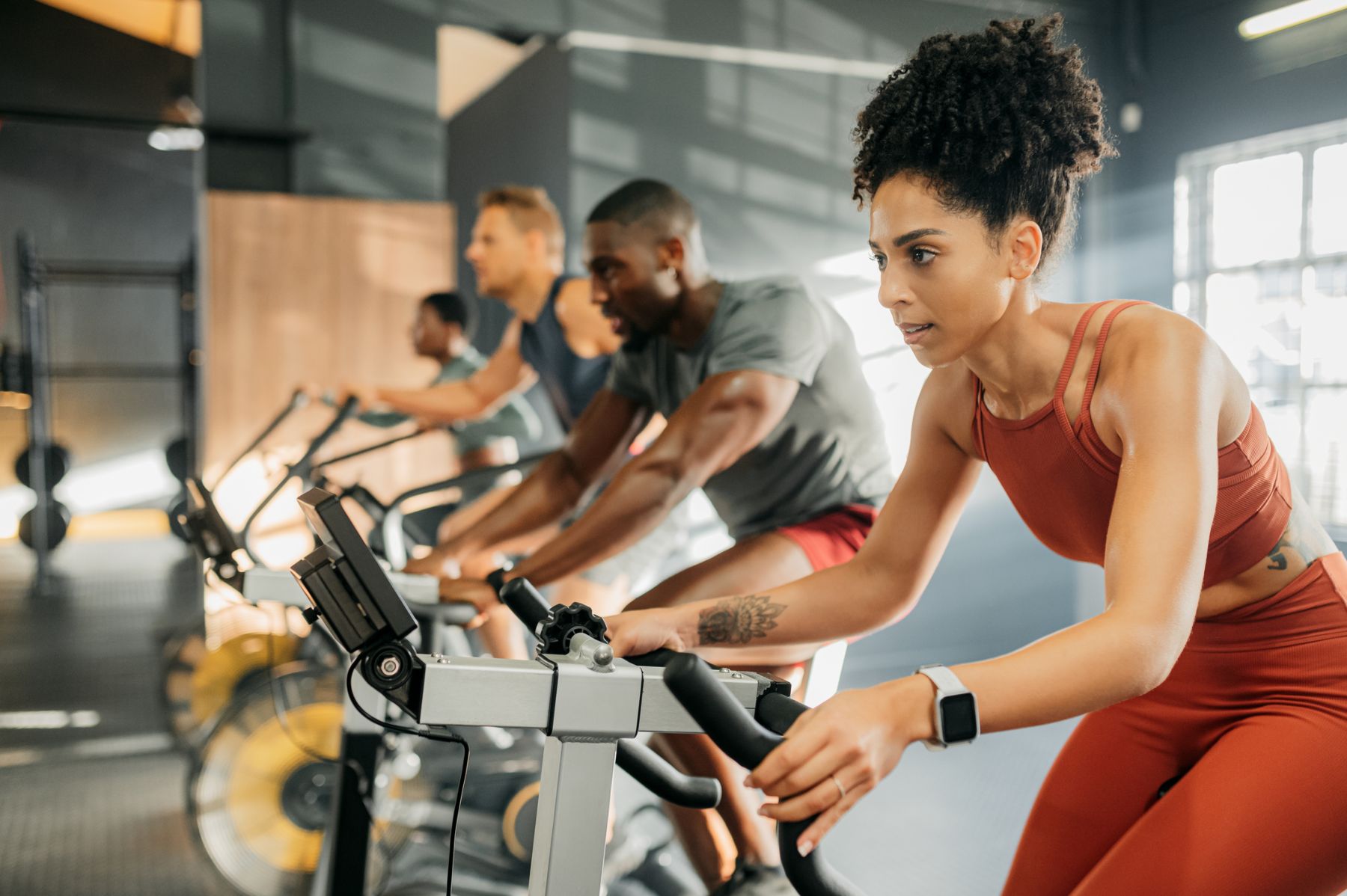 Woman Working Out At A Fitness Center