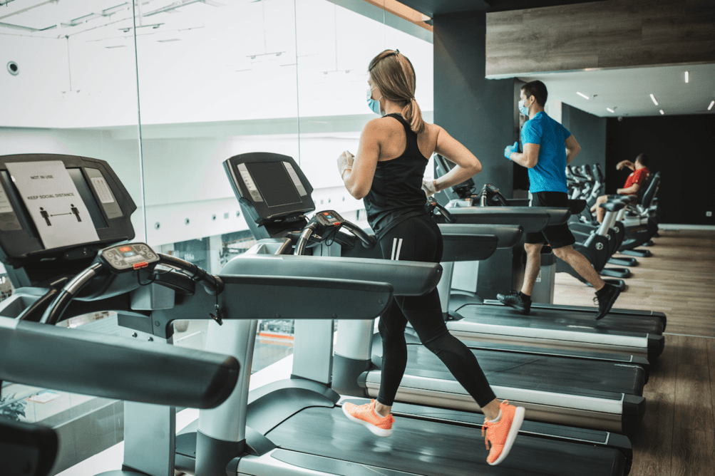 lady on treadmill